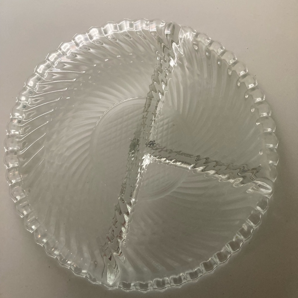 Elegant Clear Glass Divided Serving Dish